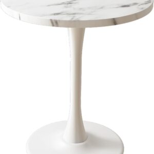 White faux marble round table