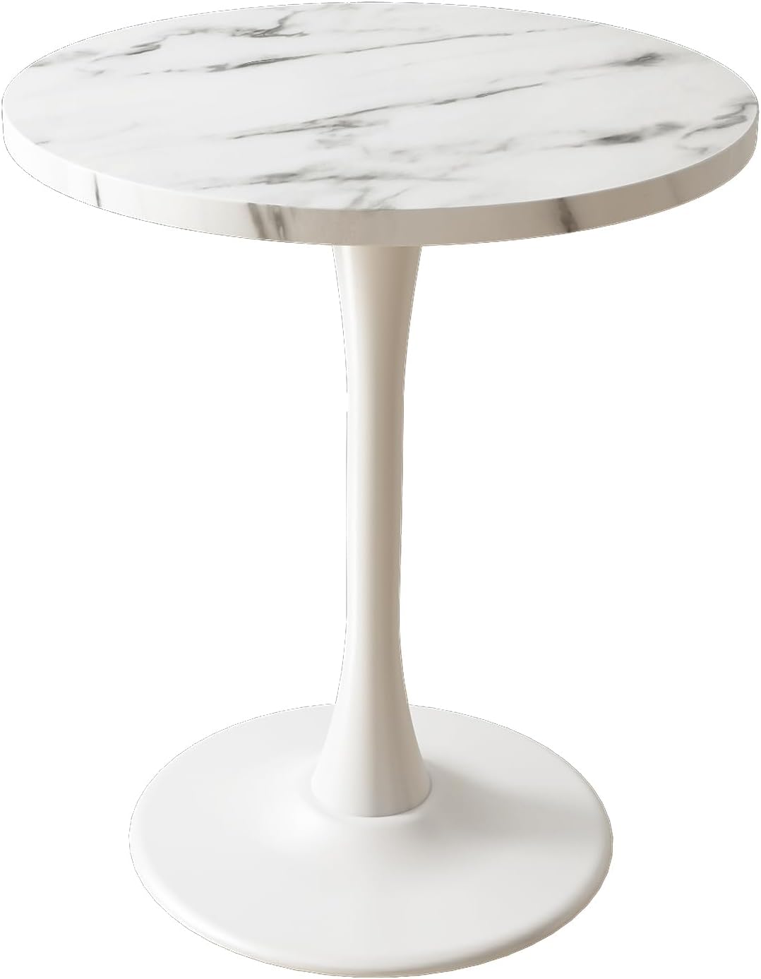 White faux marble round table