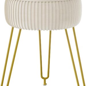 Round velvet ottoman