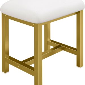 White and gold small vanity stool