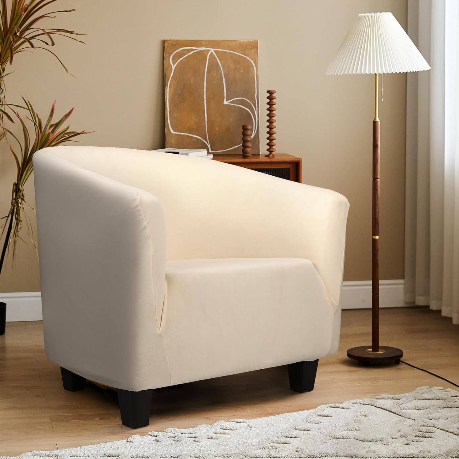 Velvet armchair cover
