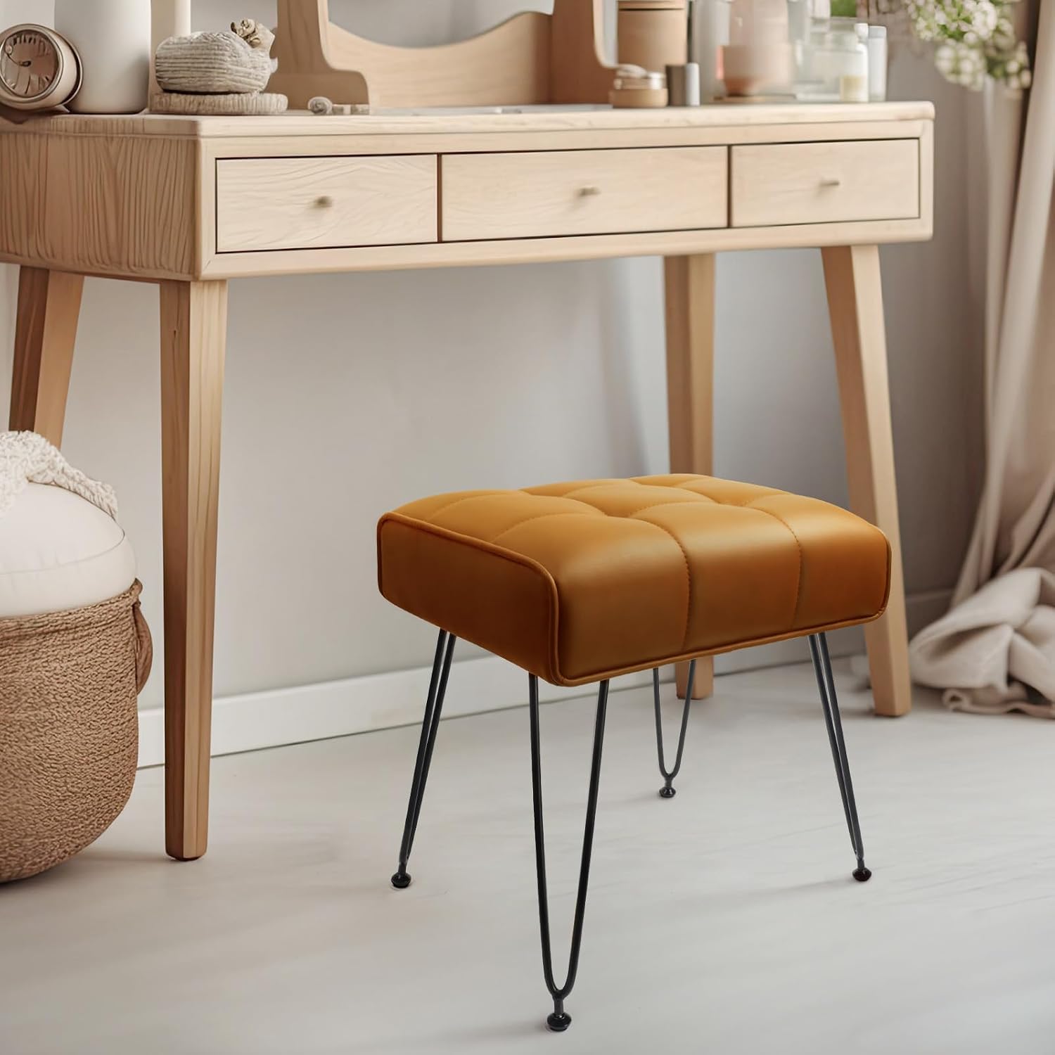Brown vanity stool - Image 2