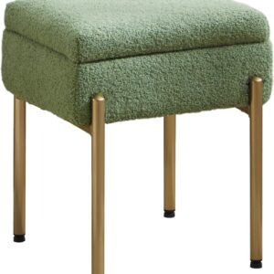 Green storage vanity stool