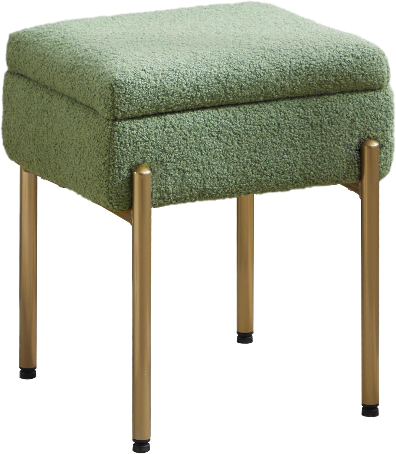 Green storage vanity stool