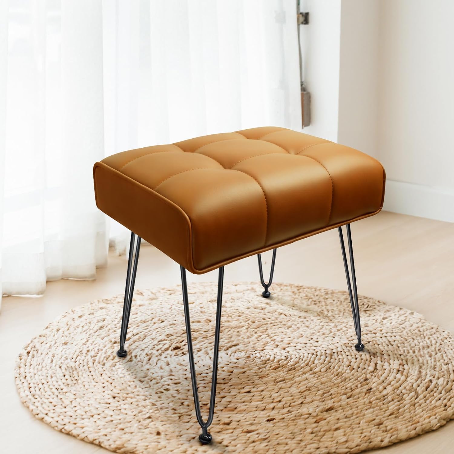 Brown vanity stool
