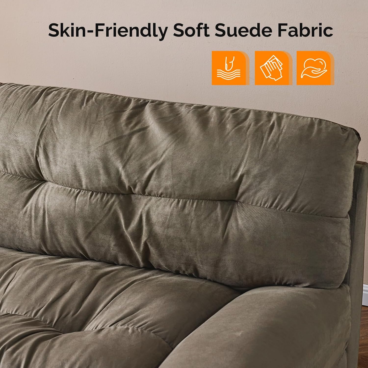 Brown suede "cloud" loveseat - Image 2