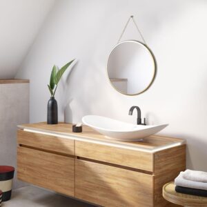 Gold hanging round wall mirror