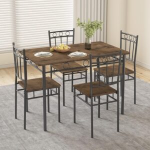 Vintage brown 5-piece dining set